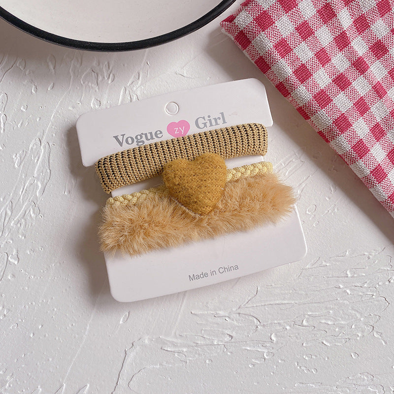 New Sweet Candy Color Love Plush Girl Hair Rope Hair Accessories