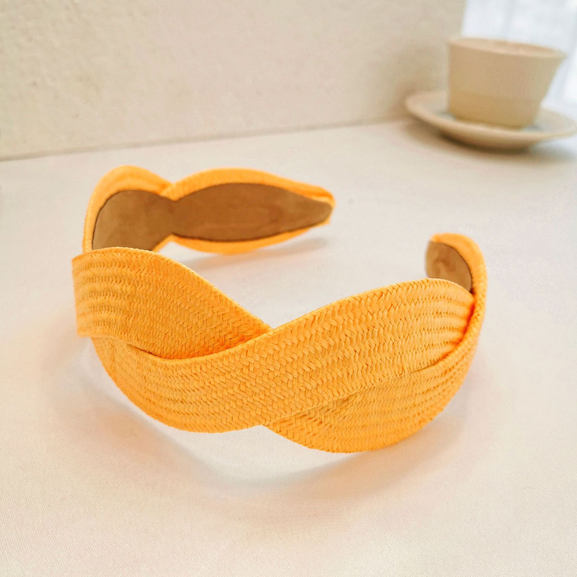 European And American Wide-brimmed Fashion Solid Color Straw Headwear