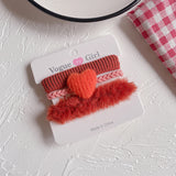 New Sweet Candy Color Love Plush Girl Hair Rope Hair Accessories