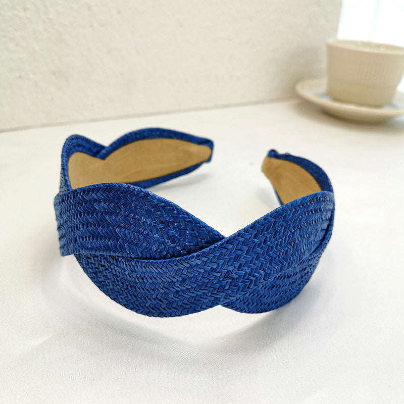 European And American Wide-brimmed Fashion Solid Color Straw Headwear