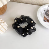 Organza Pearl Hair Ring Large Intestine Simple Elegance Retro Ins