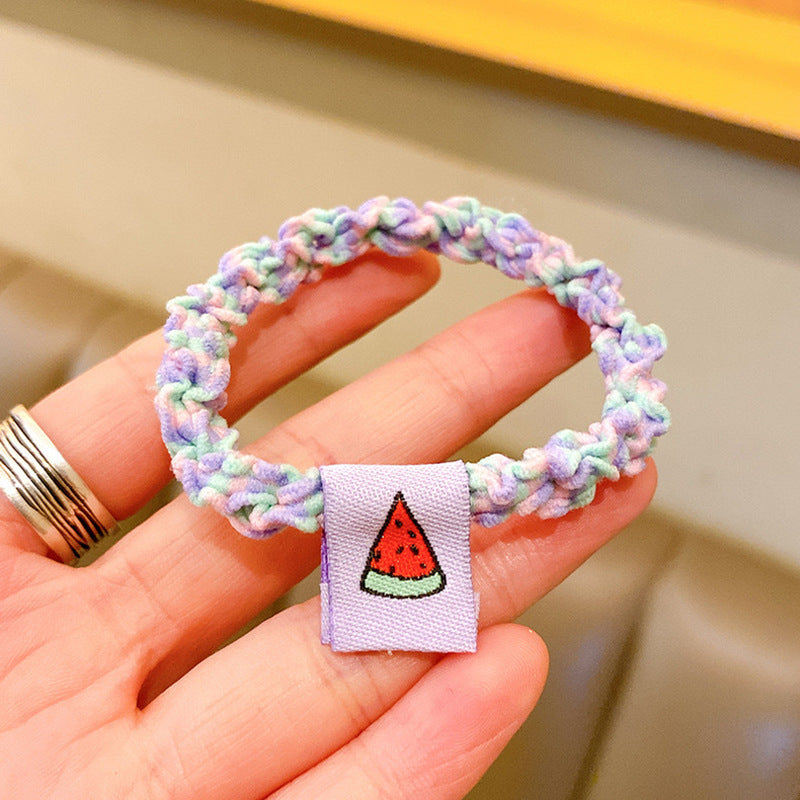 Candy Color Twist Weave Head Rope Fruit Cloth Label