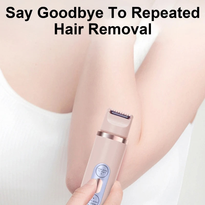 デュアルヘッド電動シェーバー 無痛 女性用脱毛器 ビキニライン脱毛器 自動ヘアトリマー 脇下 顔 唇 脚用