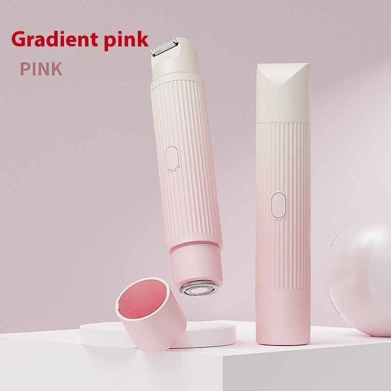 デュアルヘッド電動シェーバー 無痛 女性用脱毛器 ビキニライン脱毛器 自動ヘアトリマー 脇下 顔 唇 脚用