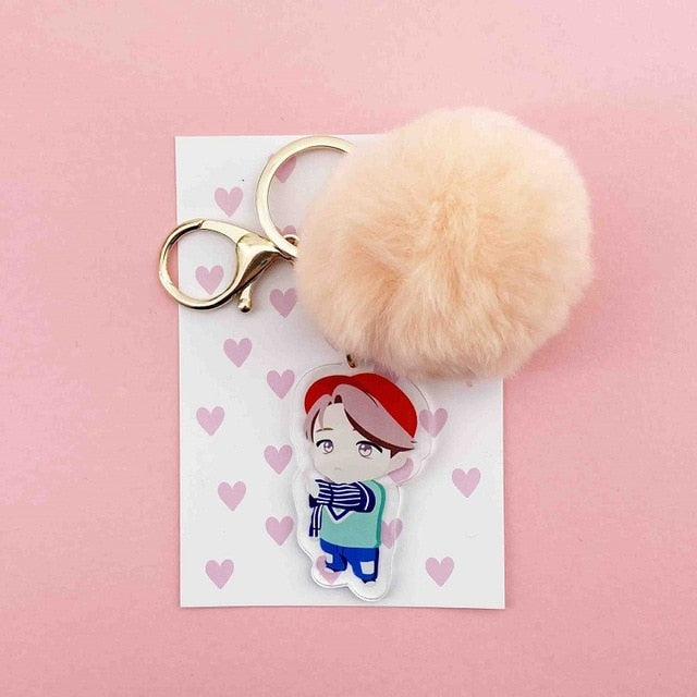 K-POP 防弾少年団 キーホルダー カワイイ ぬいぐるみペンダント かわいい漫画 ぬいぐるみボールペンダント キーチェーン 高品質 K-POP 防弾少年団