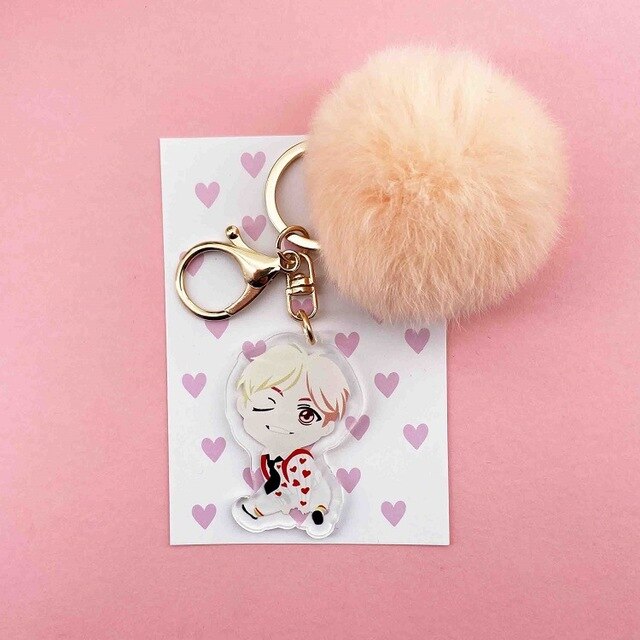 K-POP 防弾少年団 キーホルダー カワイイ ぬいぐるみペンダント かわいい漫画 ぬいぐるみボールペンダント キーチェーン 高品質 K-POP 防弾少年団