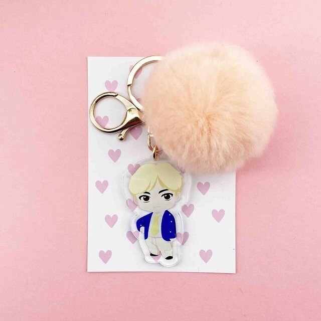 K-POP 防弾少年団 キーホルダー カワイイ ぬいぐるみペンダント かわいい漫画 ぬいぐるみボールペンダント キーチェーン 高品質 K-POP 防弾少年団