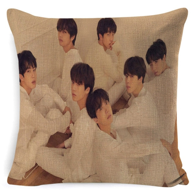 KPOP クッション 枕カバー 寝具 LOVE YOURSELF K-POP ホーム 防弾少年団 BT-21 スクエア 片面 ピローケース ハウス・ド・クッション