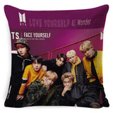 KPOP クッション 枕カバー 寝具 LOVE YOURSELF K-POP ホーム 防弾少年団 BT-21 スクエア 片面 ピローケース ハウス・ド・クッション