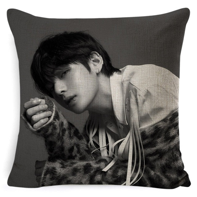 KPOP クッション 枕カバー 寝具 LOVE YOURSELF K-POP ホーム 防弾少年団 BT-21 スクエア 片面 ピローケース ハウス・ド・クッション