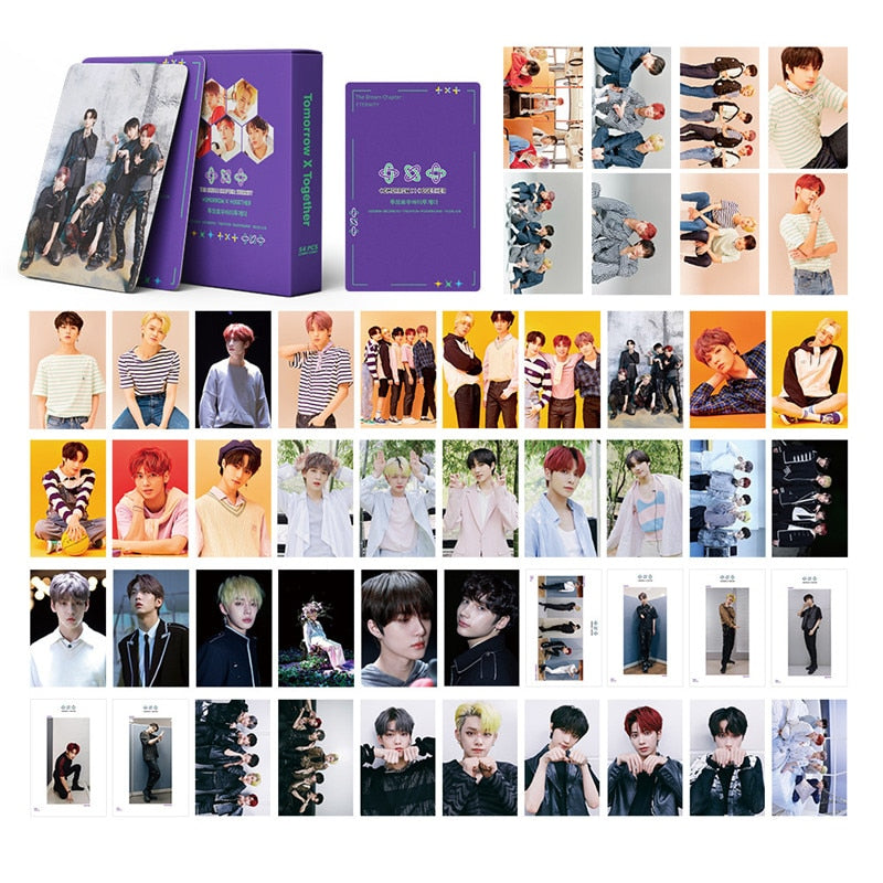 54 Pcs / Set Kpop TXT Album Photo Card Lomo Cards Postcards Decoration Self Made Photo Cards Decoration Supplies Fans Gifts