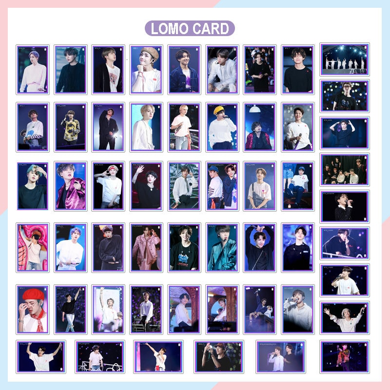 54PC KPOP Boys Photocard Album SPEAK YOURSELF Self Made Paper Card Lighes/Boys With Luv Photo Cards Poster