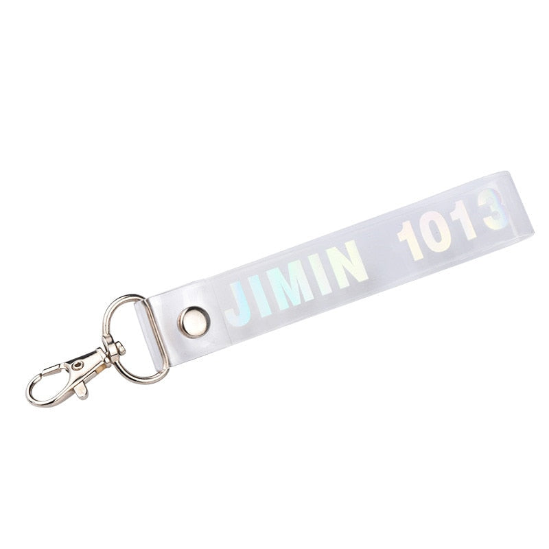 1PC Fashion KPOP Keyring Transparent KOOKIE Key Chain Bangtan Boys Love Yourself SUGA J-HOPE Rope Keychain Jewelry