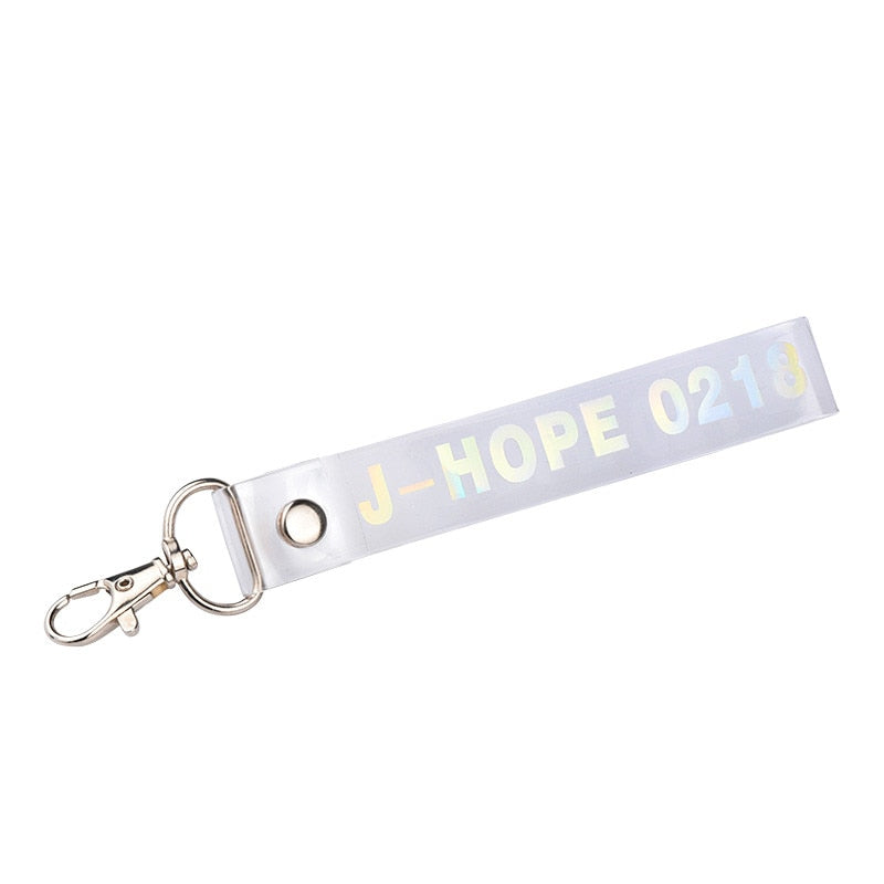 1PC Fashion KPOP Keyring Transparent KOOKIE Key Chain Bangtan Boys Love Yourself SUGA J-HOPE Rope Keychain Jewelry