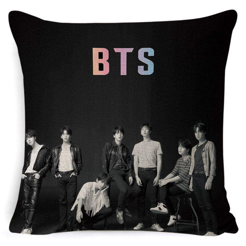 KPOP クッション 枕カバー 寝具 LOVE YOURSELF K-POP ホーム 防弾少年団 BT-21 スクエア 片面 ピローケース ハウス・ド・クッション