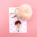 K-POP 防弾少年団 キーホルダー カワイイ ぬいぐるみペンダント かわいい漫画 ぬいぐるみボールペンダント キーチェーン 高品質 K-POP 防弾少年団
