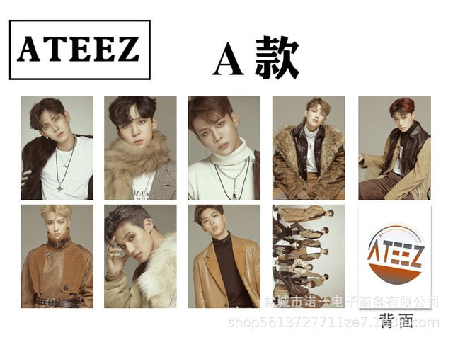 K-POP ATEEZ フォトカードアルバムシリーズ 両面HD写真 丸角フォトカード 高品質