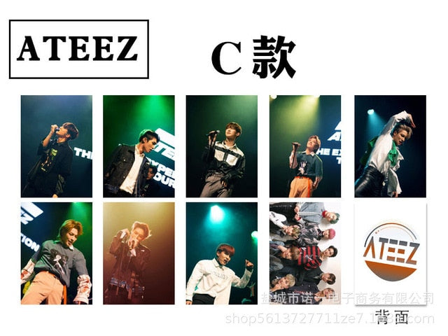 K-POP ATEEZ フォトカードアルバムシリーズ 両面HD写真 丸角フォトカード 高品質