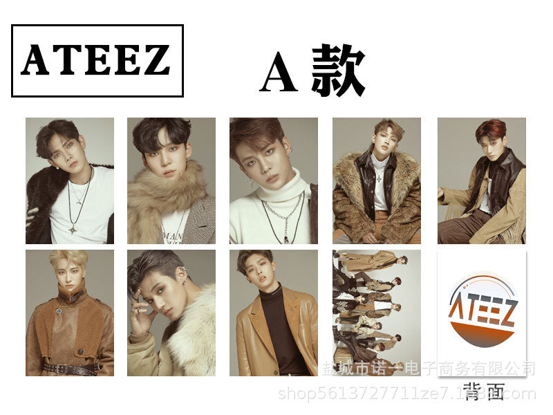 K-POP ATEEZ フォトカードアルバムシリーズ 両面HD写真 丸角フォトカード 高品質