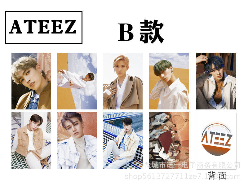 K-POP ATEEZ フォトカードアルバムシリーズ 両面HD写真 丸角フォトカード 高品質