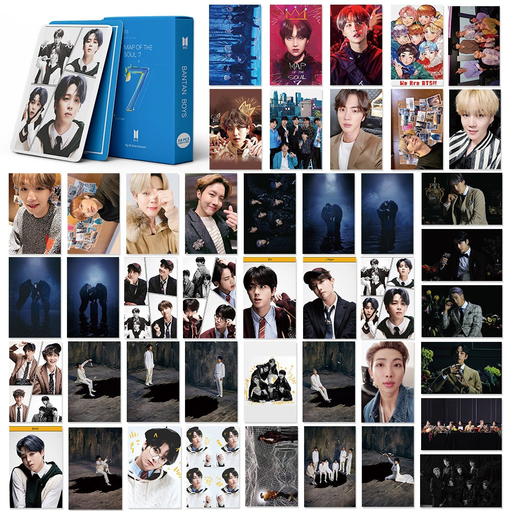 54PC KPOP Boys Photocard Album SPEAK YOURSELF Self Made Paper Card Lighes/Boys With Luv Photo Cards Poster