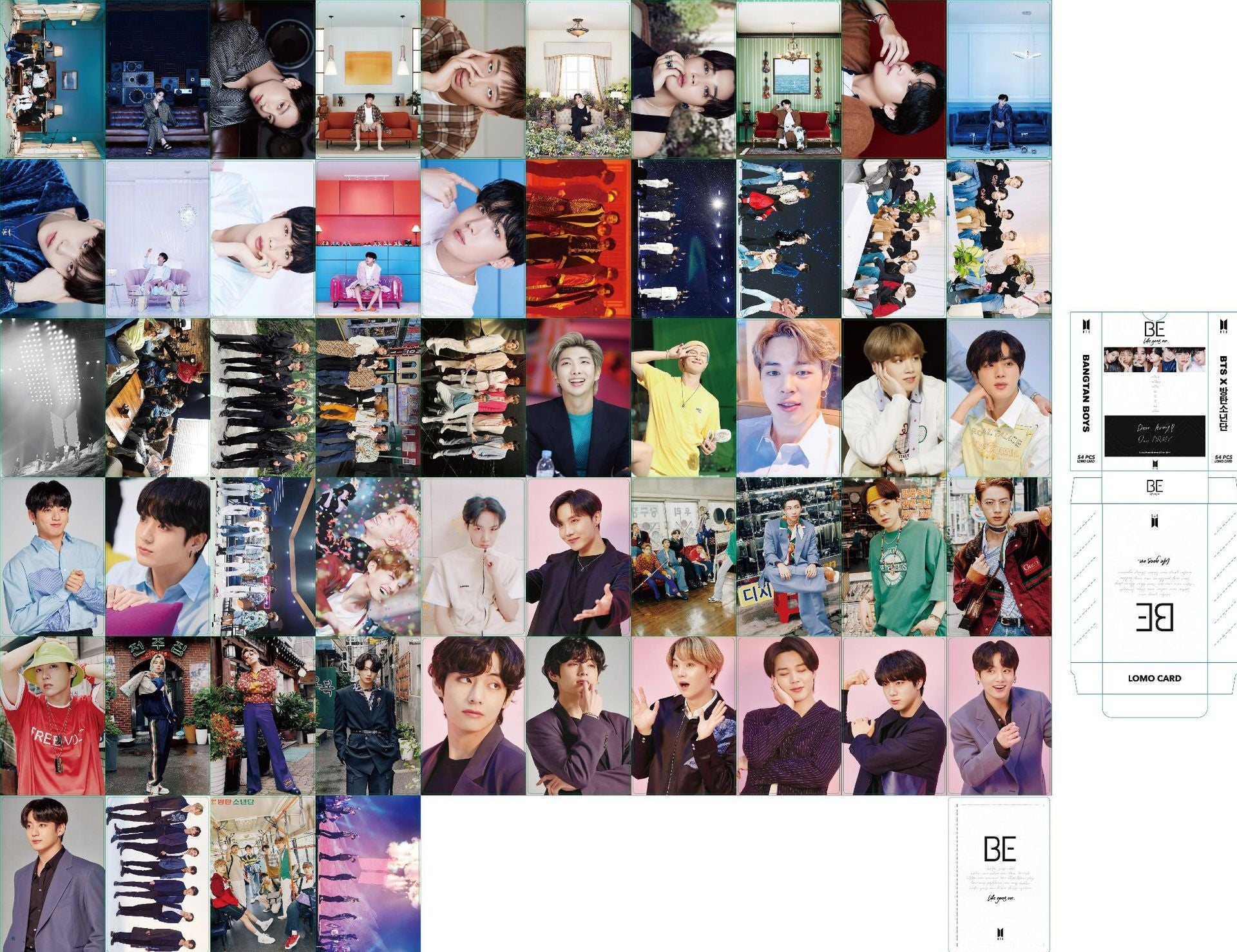 54PC KPOP Boys Photocard Album SPEAK YOURSELF Self Made Paper Card Lighes/Boys With Luv Photo Cards Poster