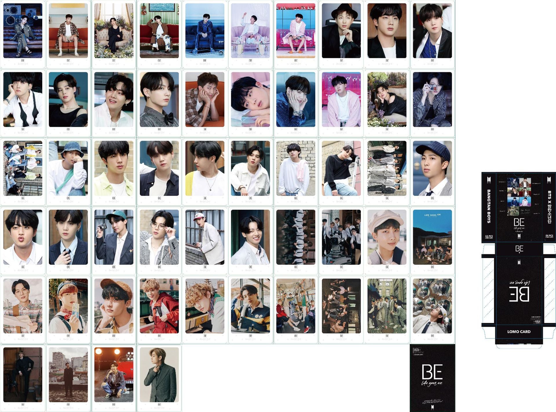 54PC KPOP Boys Photocard Album SPEAK YOURSELF Self Made Paper Card Lighes/Boys With Luv Photo Cards Poster