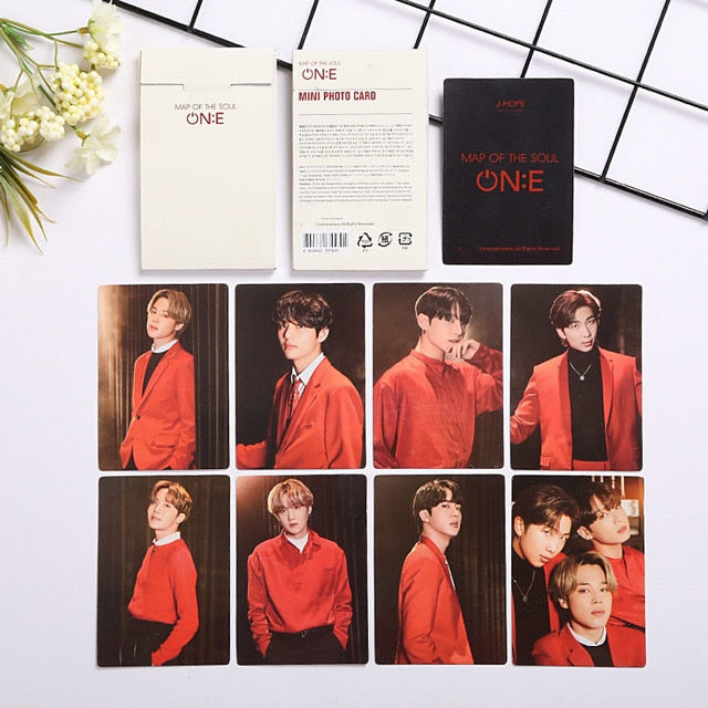 KPOP 防弾少年団 8枚セット 新アルバム MAP OF THE SOUL ON:E LOMOカード フォトカード ポストカード JIMIN JIN SUGA J-HOPE JUNG KOOK ギフト
