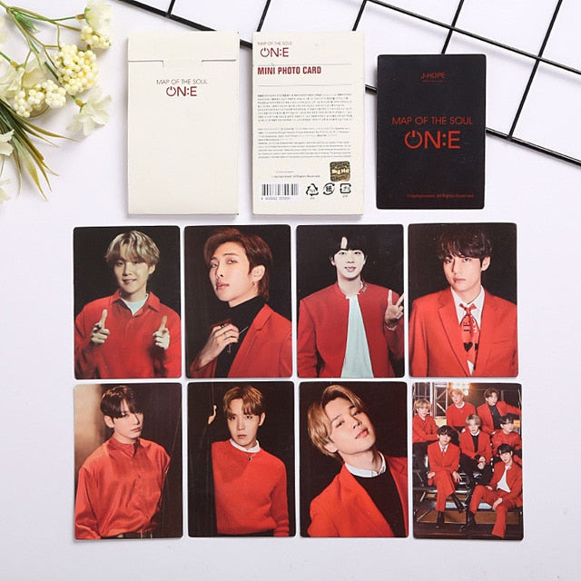 KPOP 防弾少年団 8枚セット 新アルバム MAP OF THE SOUL ON:E LOMOカード フォトカード ポストカード JIMIN JIN SUGA J-HOPE JUNG KOOK ギフト