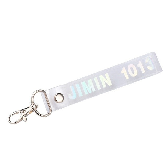 1PC Fashion KPOP Keyring Transparent KOOKIE Key Chain Bangtan Boys Love Yourself SUGA J-HOPE Rope Keychain Jewelry