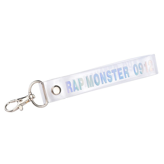 1PC Fashion KPOP Keyring Transparent KOOKIE Key Chain Bangtan Boys Love Yourself SUGA J-HOPE Rope Keychain Jewelry
