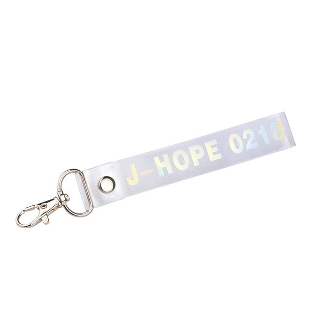 1PC Fashion KPOP Keyring Transparent KOOKIE Key Chain Bangtan Boys Love Yourself SUGA J-HOPE Rope Keychain Jewelry