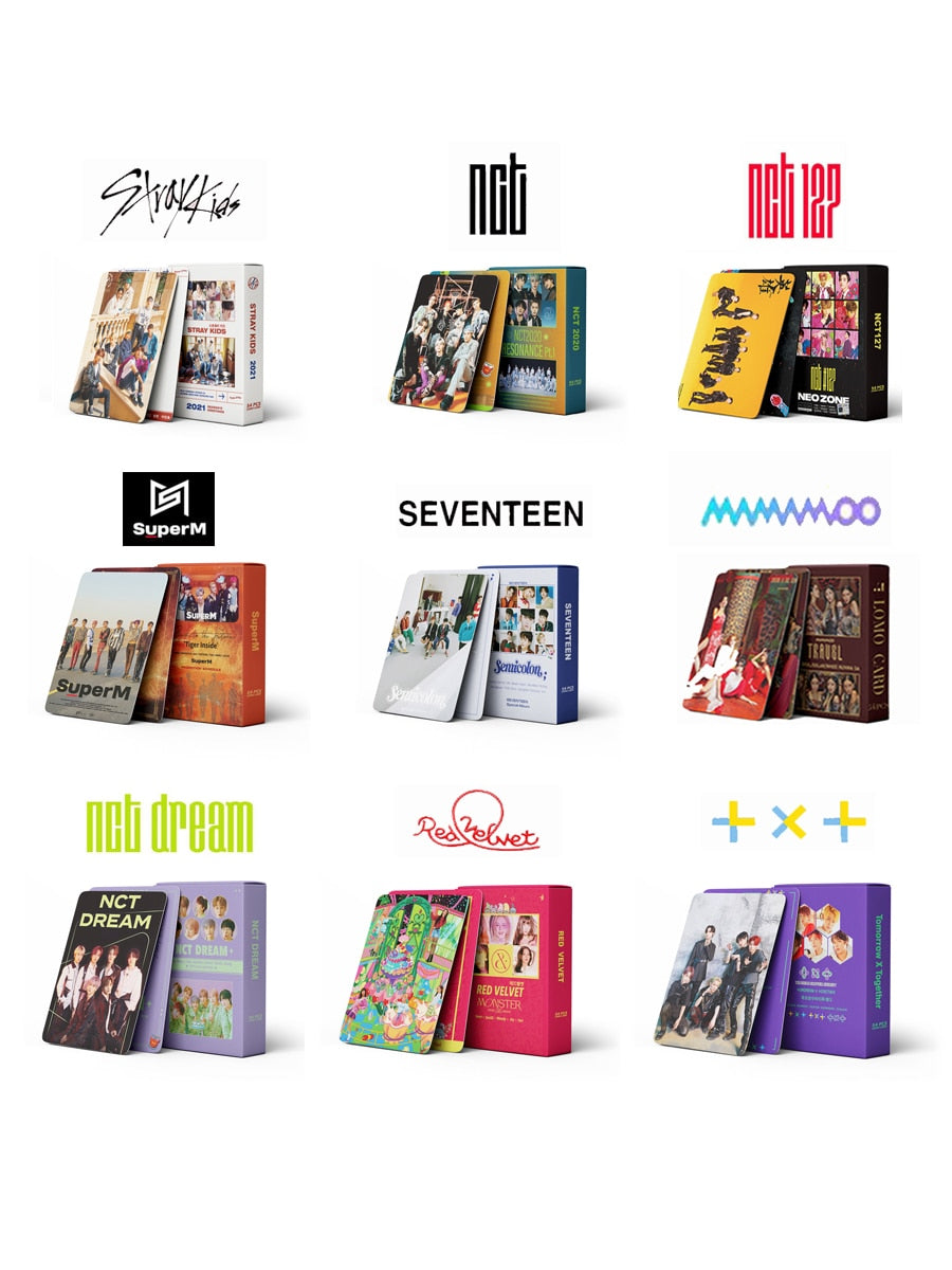 54pcs/set Kpop Stray kids UNLOCK Lomo Cards TXT TWICE NCT 2020 NCT 127 Dream TXT Red velvet ENHYPEN Straykids photo Album cards
