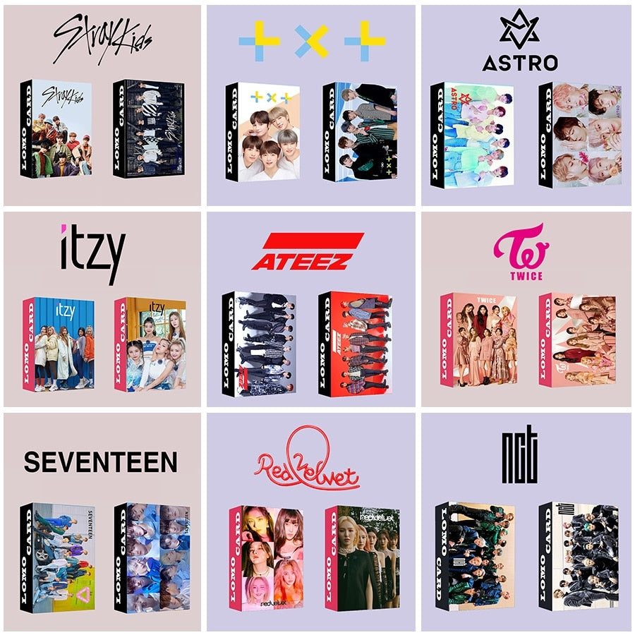 30pcs/set Kpop ATEEZ Lomo card Stray kids GOT7 TWICE TXT NCT 2020 ITZY ENHYPEN HD photo print album photocard for fans gifts