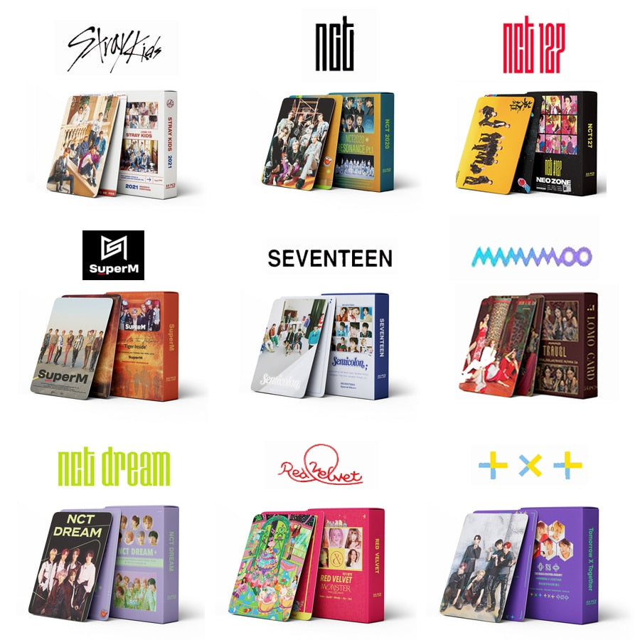 54pcs/set Kpop Stray kids UNLOCK Lomo Cards TXT TWICE NCT 2020 NCT 127 Dream TXT Red velvet ENHYPEN Straykids photo Album cards