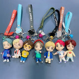 7PCS/set Bangtan Boys Groups Model Toys KPOP Star TOP Group A.R.M.Y PVC Keychain Action Figures Keyring Bt Kid