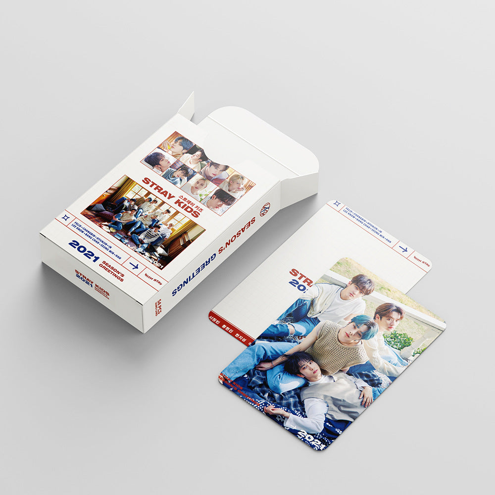 54pcs Kpop Stray kids LOMO Cards UNLOCK New photo album 2021 SEASON GREETING FELIX HYUNJIN BANG CHAN Straykids k-pop photocards