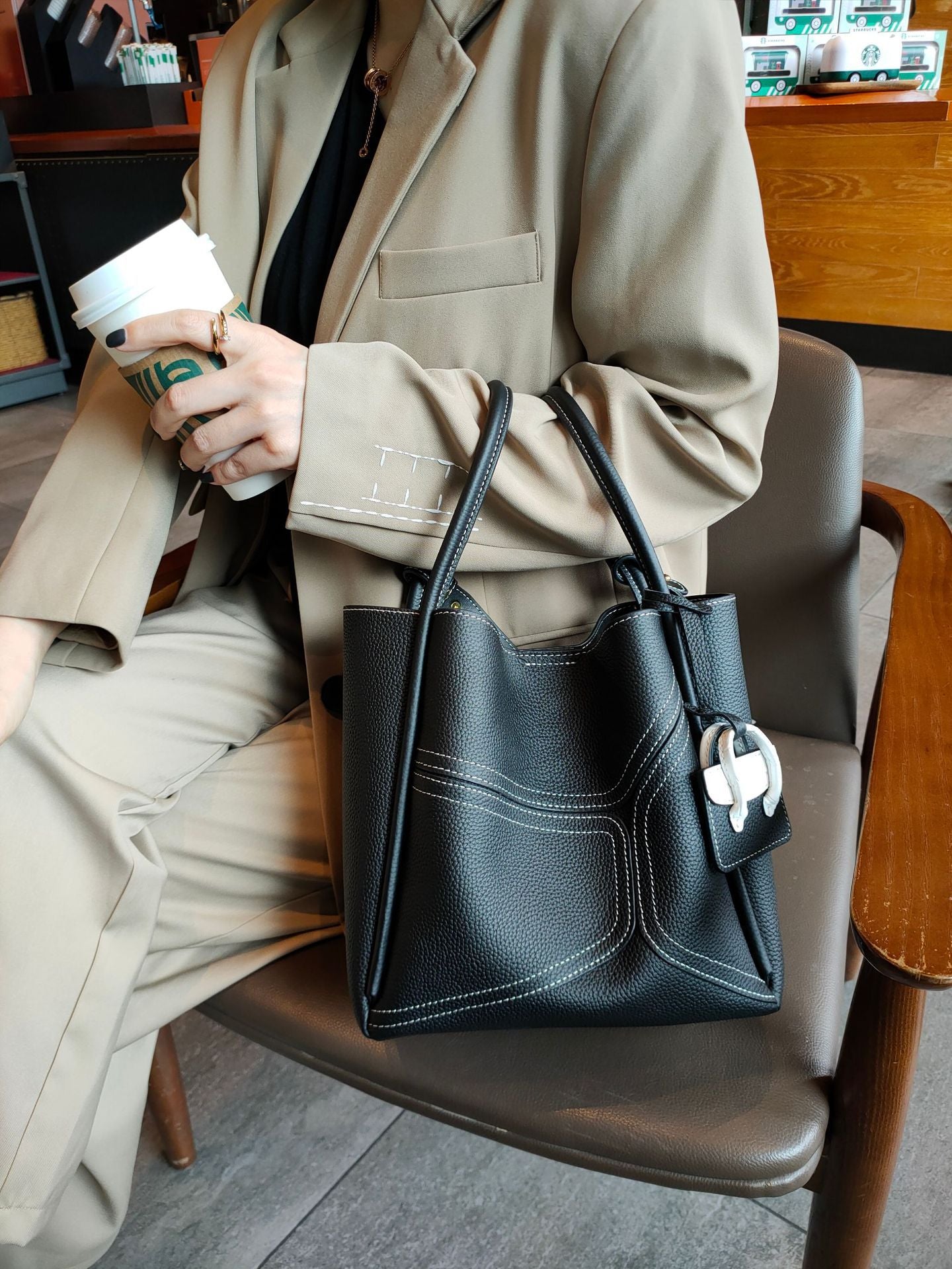 Underarm Bag Contrast Color Basket Handbag Shoulder Crossbody