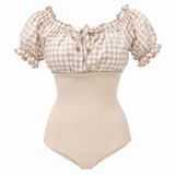 Korean-Style Open-Back Short-Sleeve Swimsuit product image