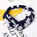 Women's Forest Flower Elastic Cross Hairband