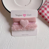 New Sweet Candy Color Love Plush Girl Hair Rope Hair Accessories