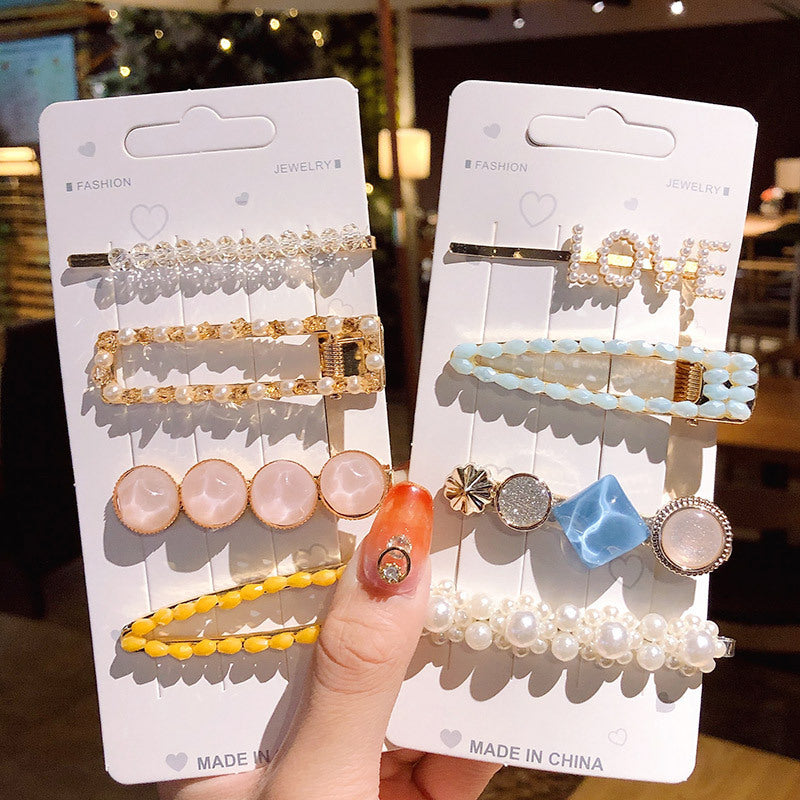 Girl's Simple Pearl Clip Set Hair Accessories