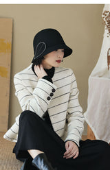 Korean-Style Structured Wool Cloche Hat