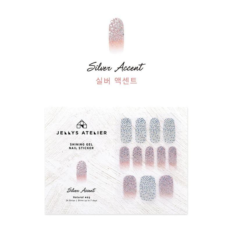 "Gelato Rie" N05 Silver Accent nail sticker gel