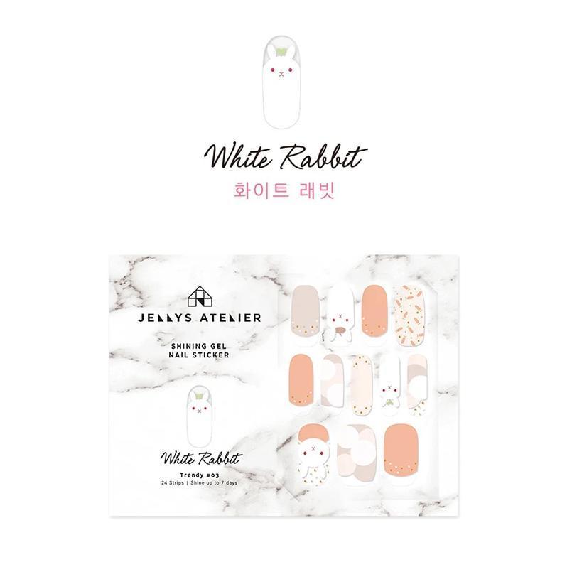 "Gelato Rie" T03 White Rabbit nail stickers