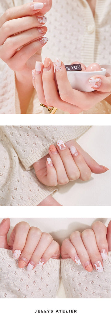 "Gelato Rie" T03 White Rabbit nail stickers