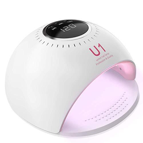 Nail Dryer UV / LED light curing light 84W high power infrared detection UV and LED double Light Gel 3 stage timer setting fast curing automatic sensor red white light whitening skin Japanese with instructions for nail