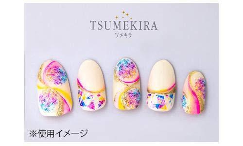 TSUMEKIRA (Tsumekira) one nail seal stained glass white NN-STG-101 multi-color