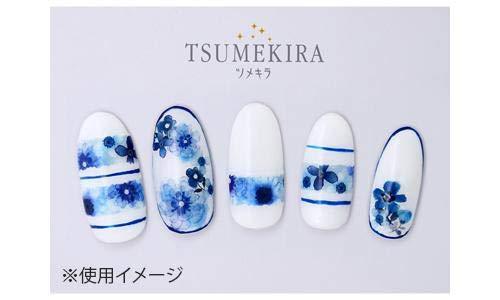 TSUMEKIRA (Tsumekira) nail seal indigo blue flowers NN-IBF-101 blue one