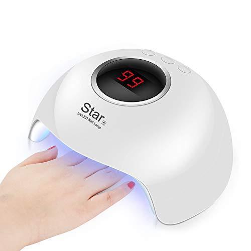 AOSNTEK nail dryer infrared detection 36W curing UV light high power UV & LED double light LED curing light nail lamp motion sensor liquid crystal display hand-foot dual-use white for the type timer can be set gel nail